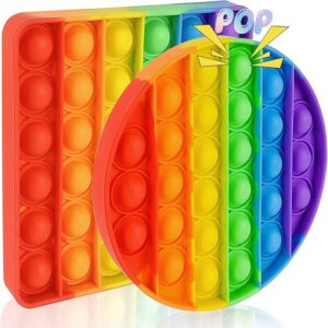 2 Stück Push and POP Bubble Silikon Sensorisches Fidget Spielzeug Pop on It Anti-Stress-Stressabbau-Spielzeug Relief Angst Autismus Spielzeugs für Kinder und Erwachsene